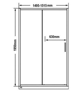 Душевая дверь by Deonria Kupe D-195-150-6-G- 150см графит/графит